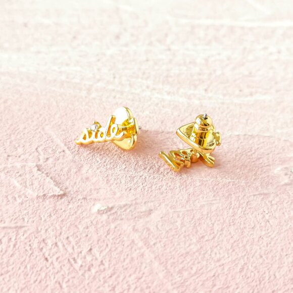 Kate Spade Say Yes Sidekick Gold Stud Earrings - Picture 3 of 3